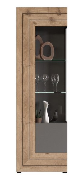 Inn.Furn Standvitrine Freno (Stauraumvitrine in Nox Eiche und Basalt grau, günstig online kaufen