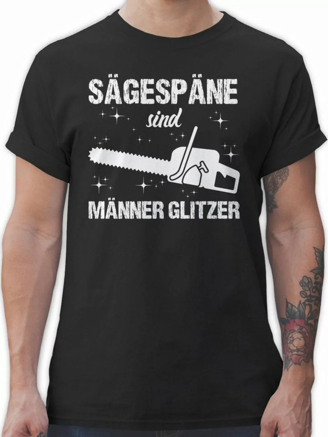 Shirtracer T-Shirt Sägespäne sind Männer Glitzer - weiß Herren & Männer Ges günstig online kaufen