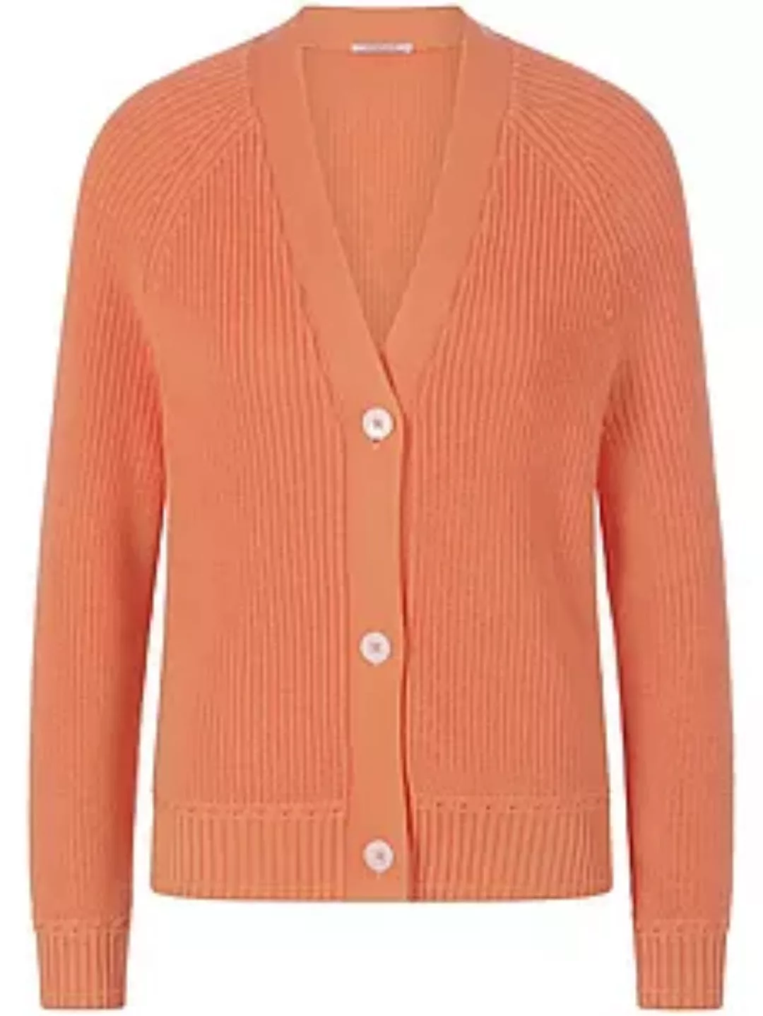 Strickjacke aus 100% Baumwolle Supima Peter Hahn orange günstig online kaufen