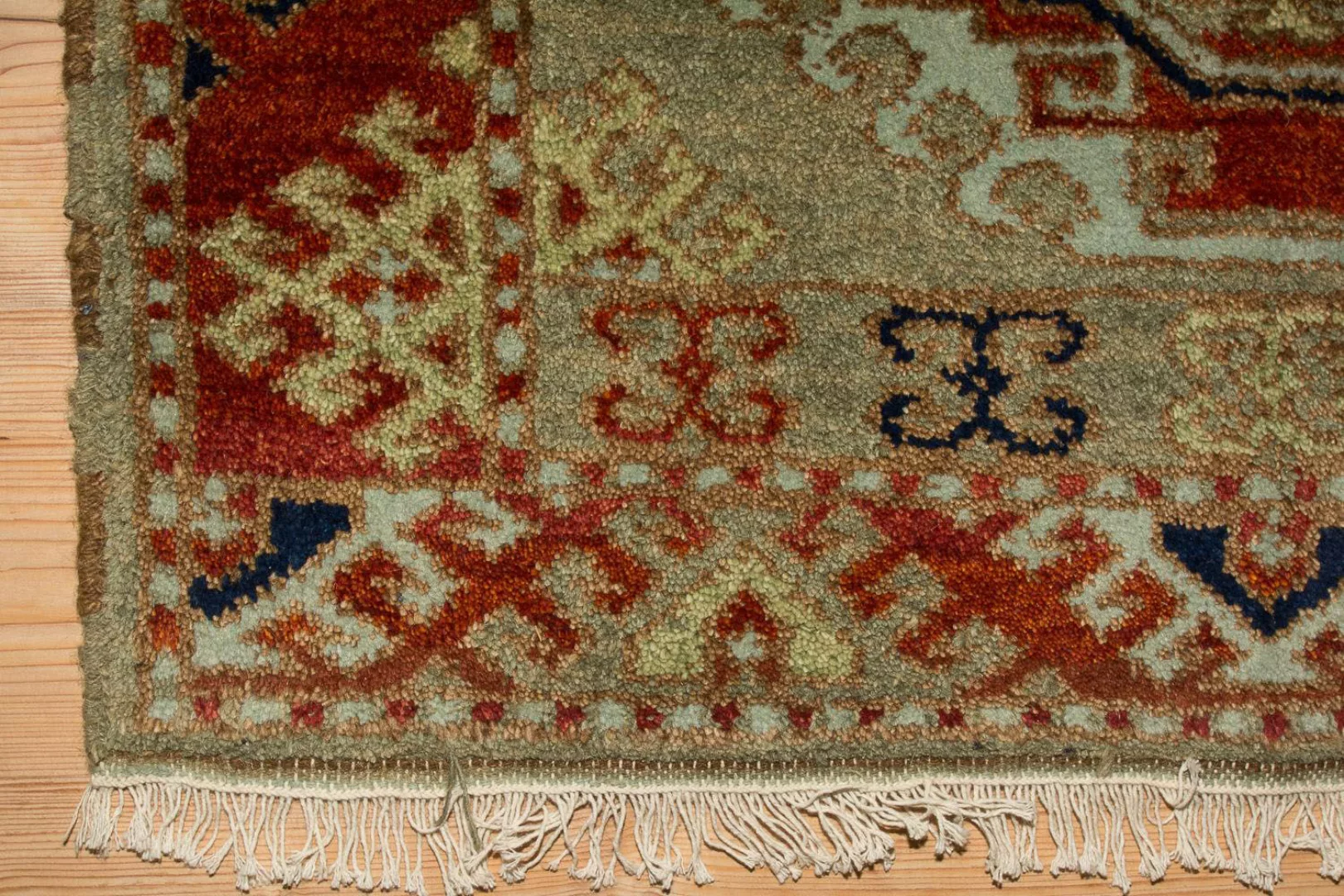 morgenland Wollteppich »Kazak Teppich handgeknüpft grün«, rechteckig günstig online kaufen