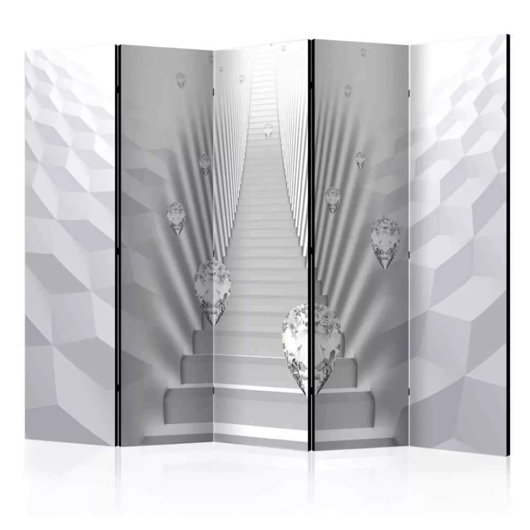 Paravent Trennwand mit Treppenaufgang und Diamanten 225 cm breit günstig online kaufen