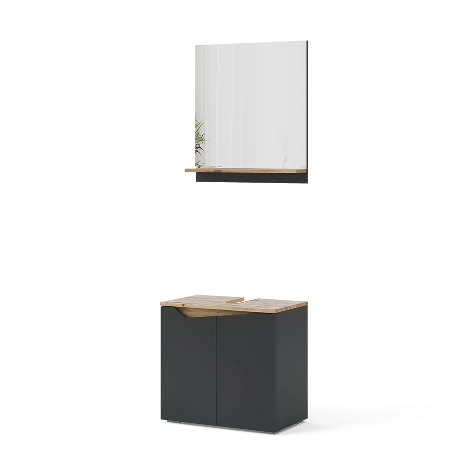 Vicco Badmöbel-Set Marelle, Anthrazit/Artisan-Eiche, 2 Teile, günstig online kaufen