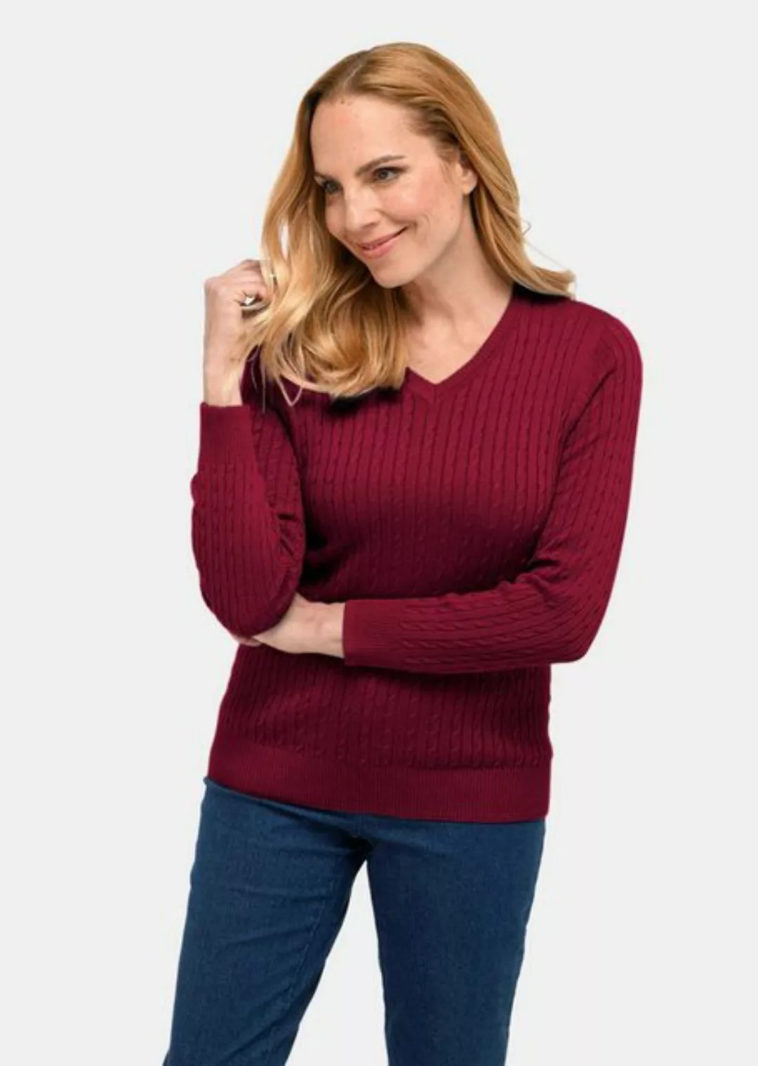 GOLDNER Strickpullover Leichter Pullover mit schönem Zopfmuster günstig online kaufen