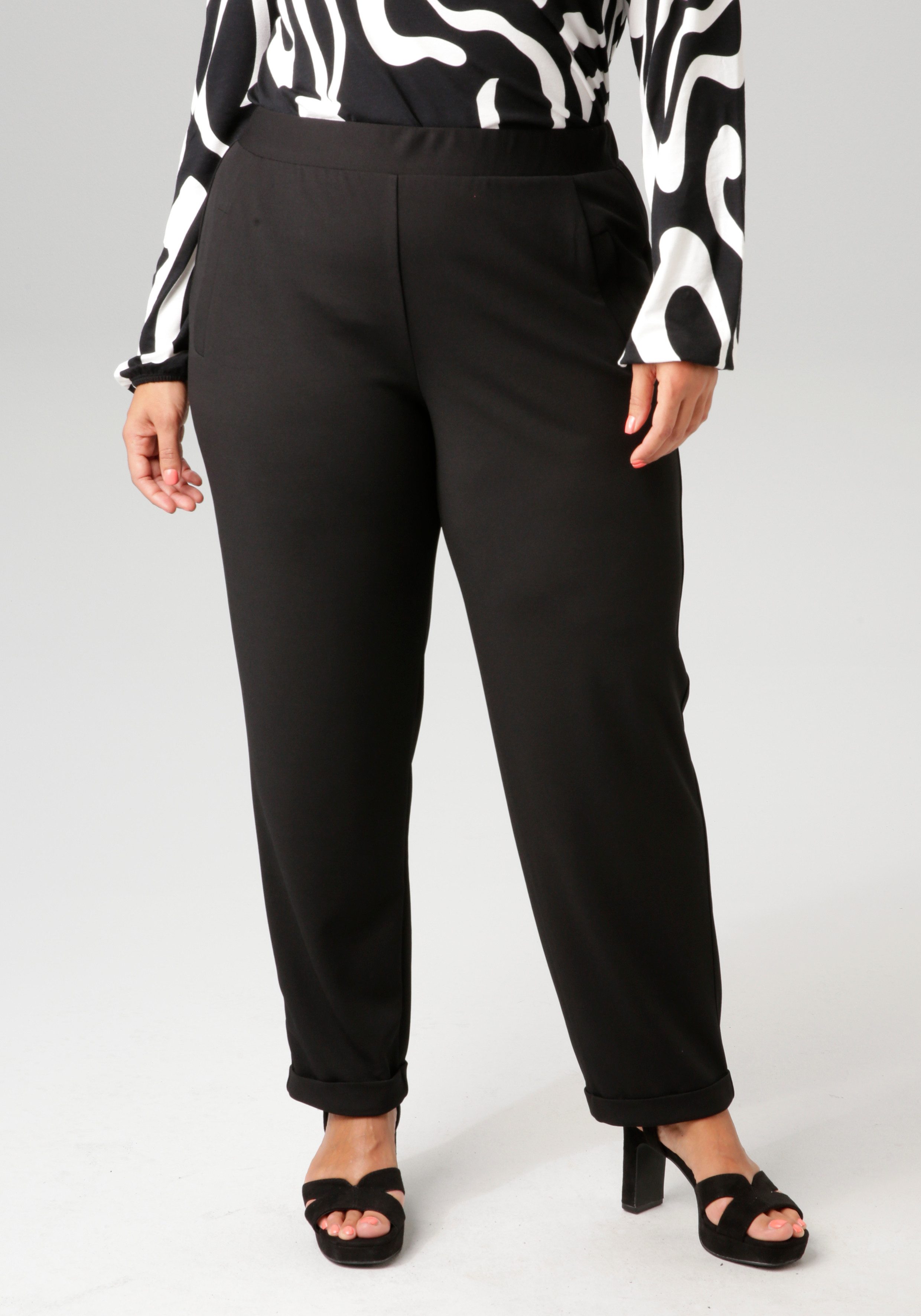 Aniston PLUS Schlupfhose, aus elastischer Scuba-Crepé-Qualität günstig online kaufen