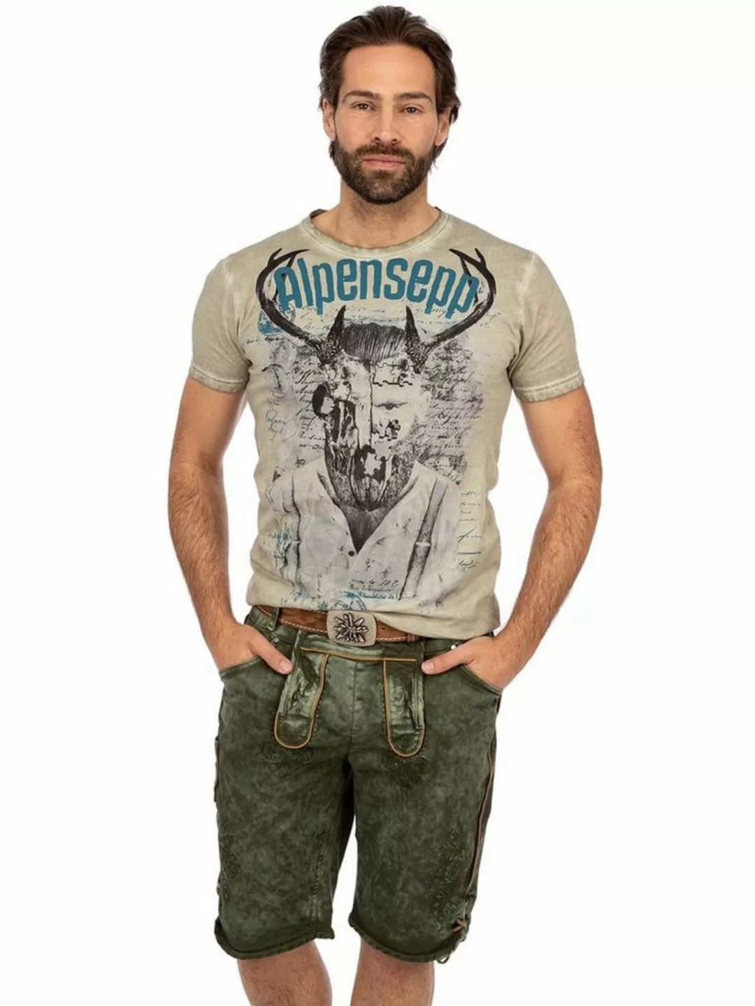 Hangowear Trachtenhose Trachtenjeans RALKO Short army günstig online kaufen