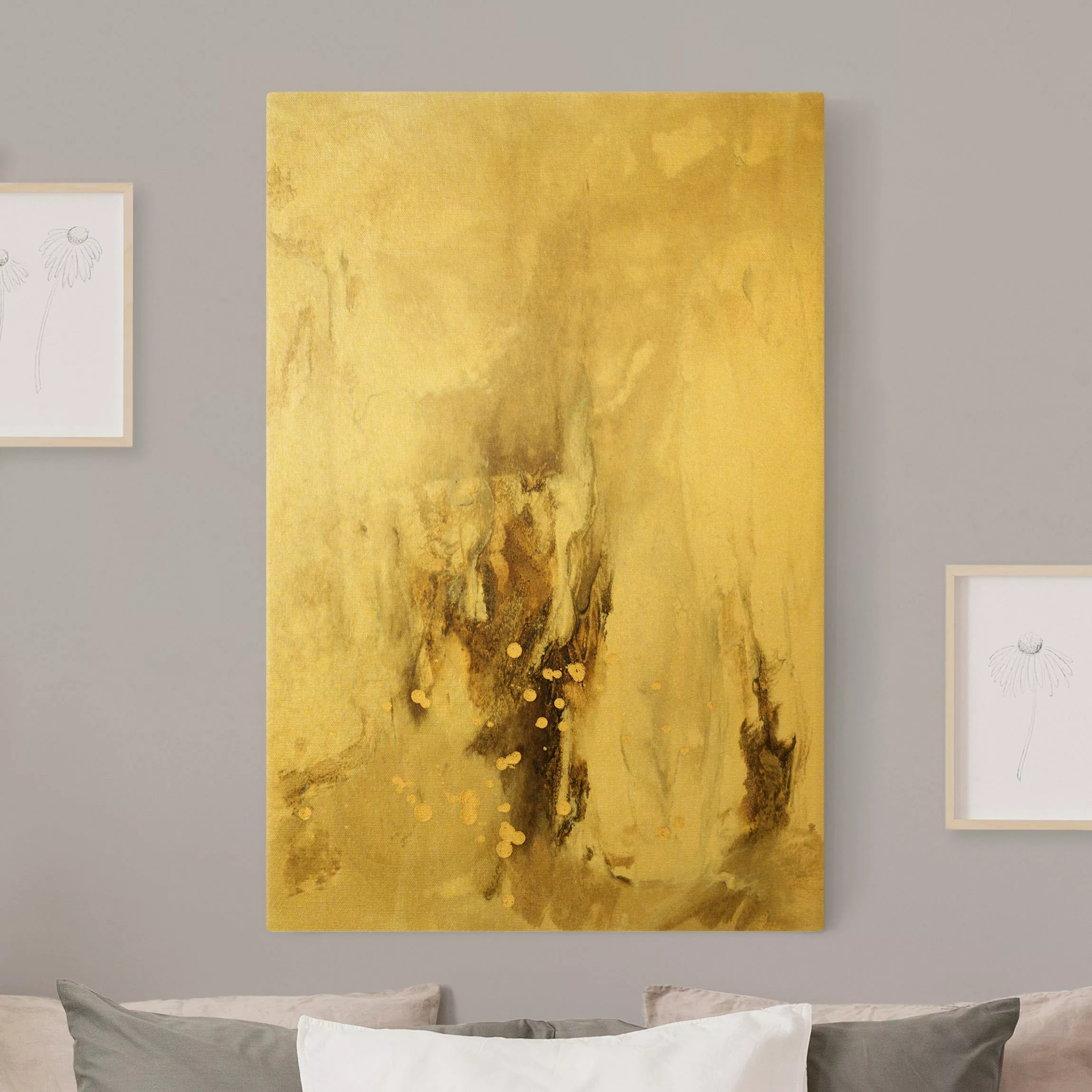 Leinwandbild Gold Goldener Treibsand II günstig online kaufen