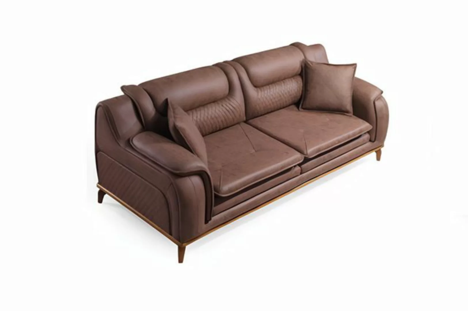 Xlmoebel Sofa Braunes Sofa für das Wohnzimmer, 3-Sitzer im klassischen ital günstig online kaufen