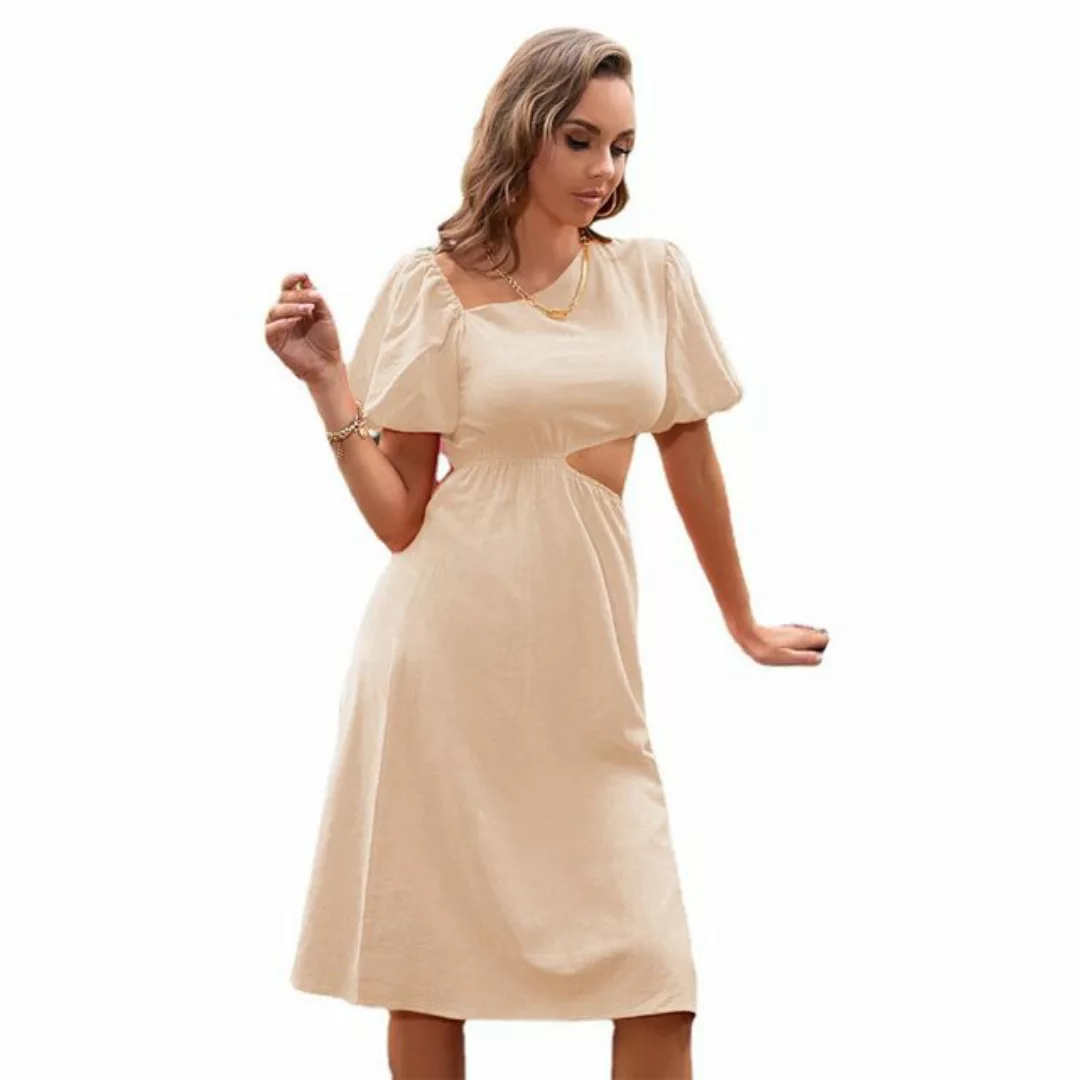 RUZU UG Dirndl Einfarbiges Freizeitkleid, modisches, schmales Kleid (1-tlg) günstig online kaufen