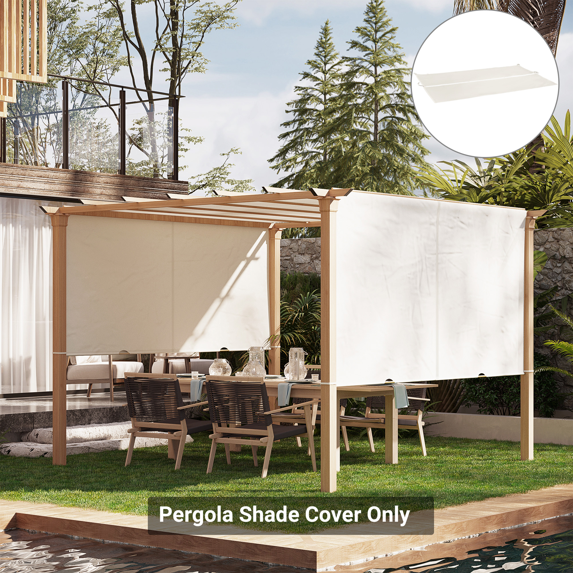 Outsunny Ersatzdach für 5 x 2,4 m ausziehbare Pergola für 3 x 3 m Pergola - günstig online kaufen