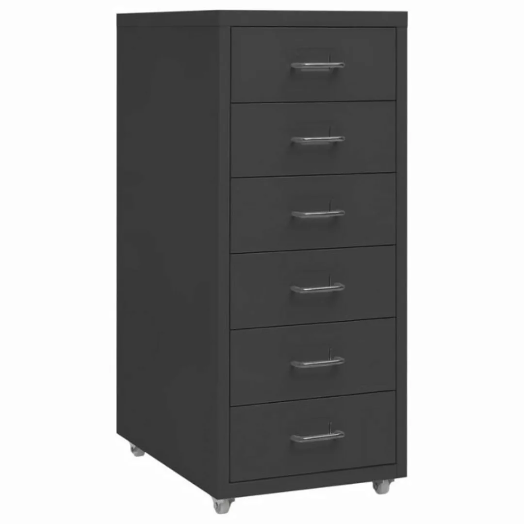 furnicato Aktenschrank mit Rollen Anthrazit 28x41x69 cm Metall (1-St) günstig online kaufen