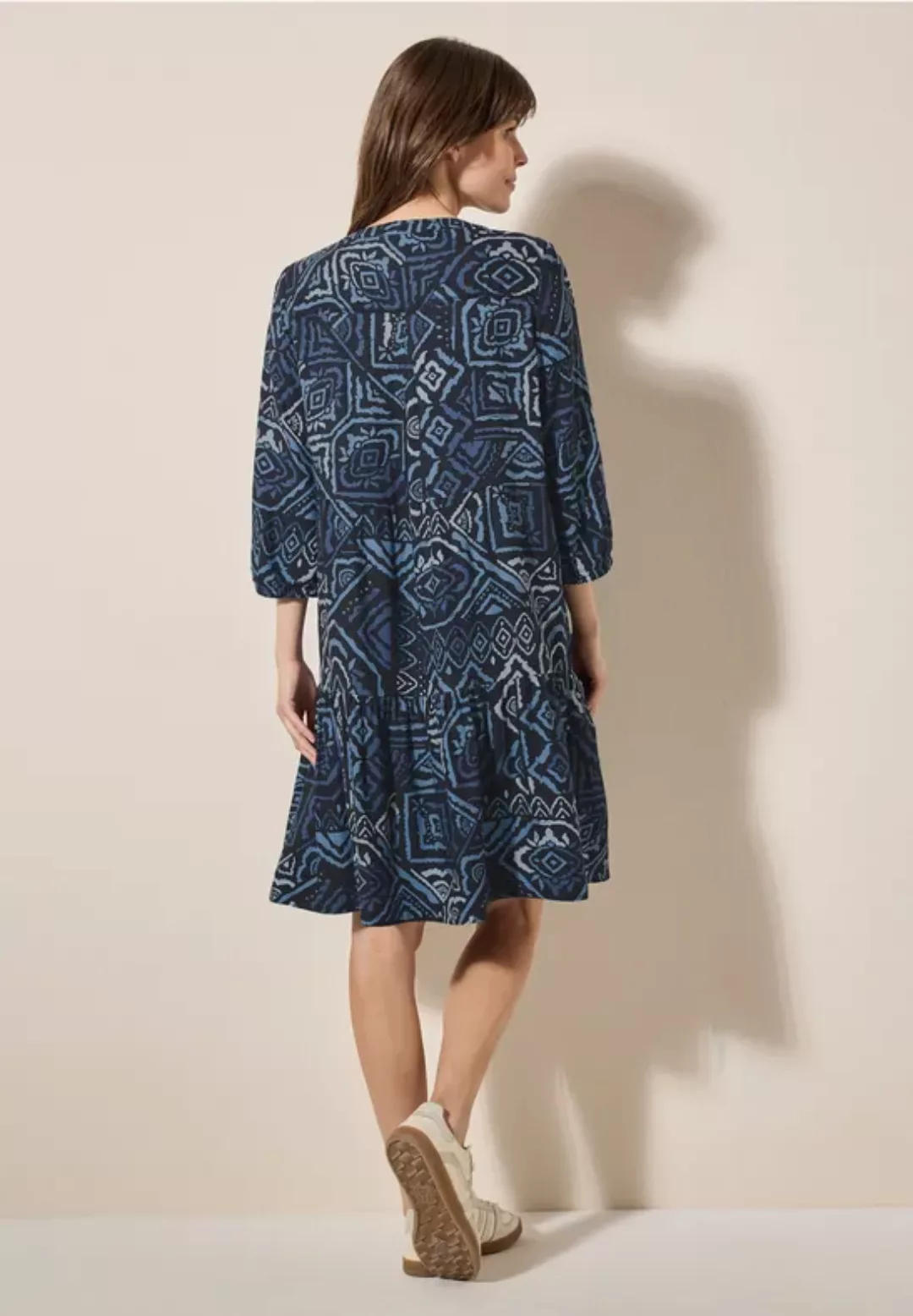 Gemustertes Volant-Kleid günstig online kaufen