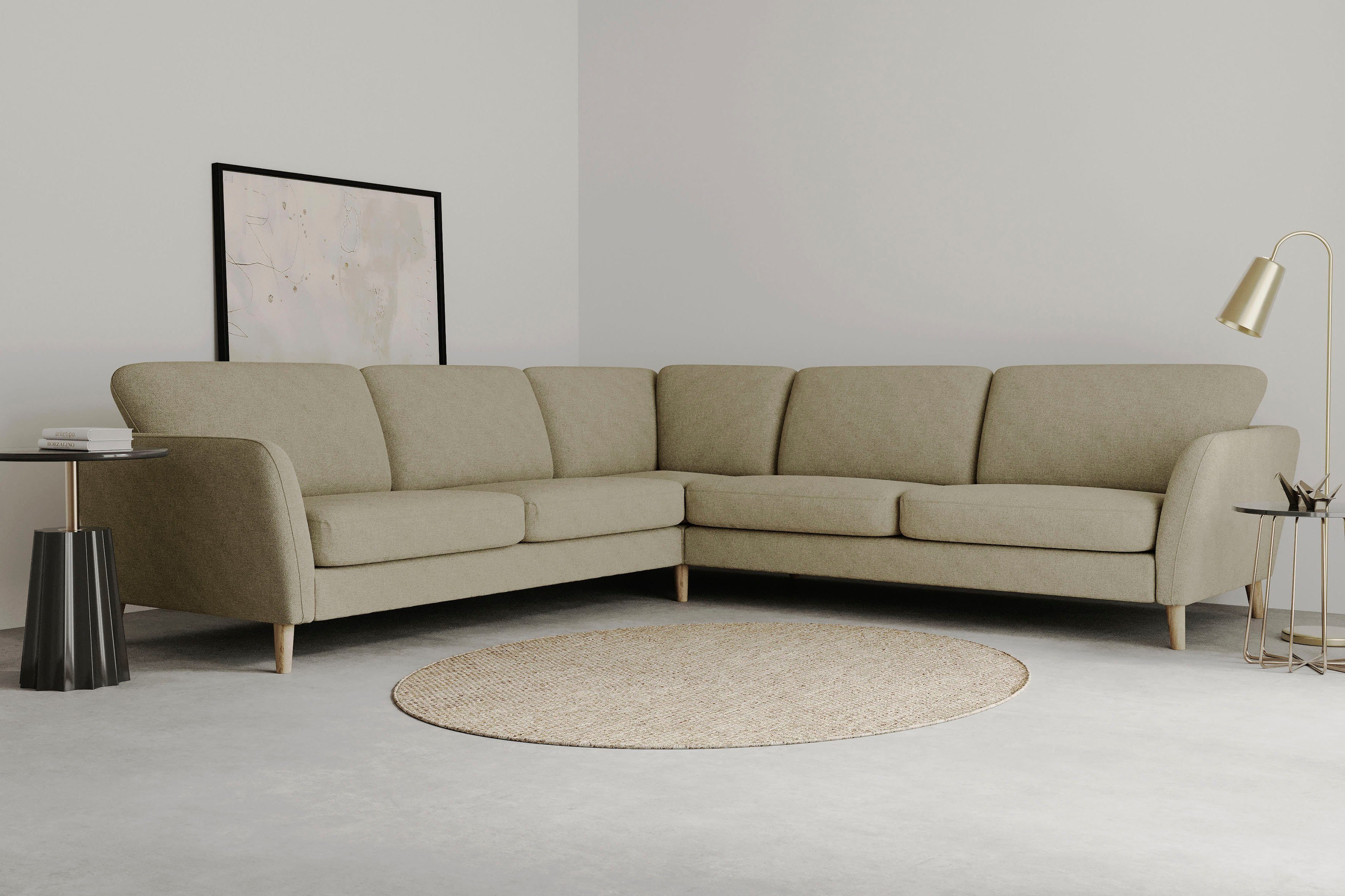 Home affaire Ecksofa "MARSEILLE 278/278 cm, L-Form, Webstoff, Flachgewebe, günstig online kaufen