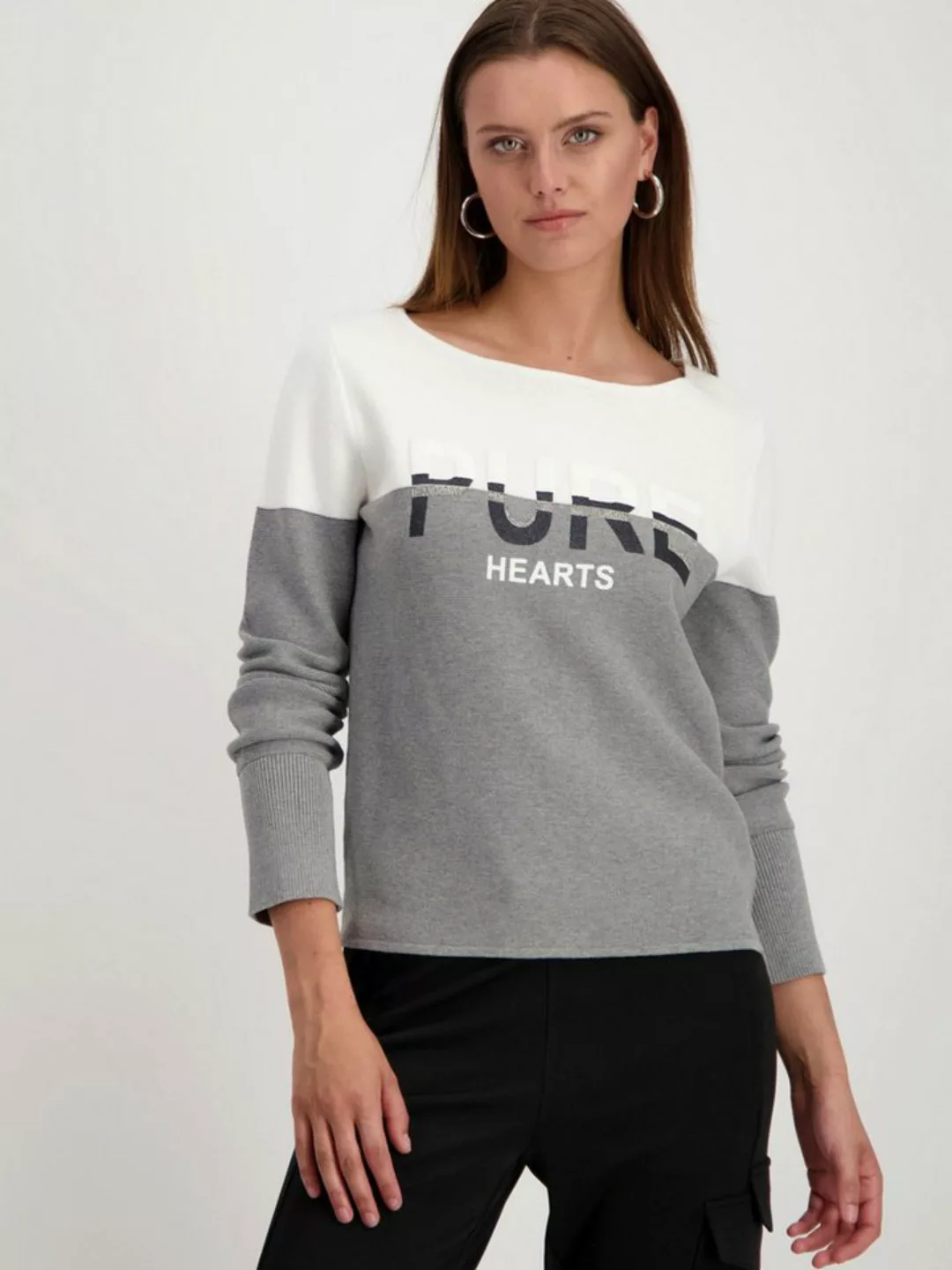 Monari Rundhalspullover Pullover koala melange Ringel günstig online kaufen