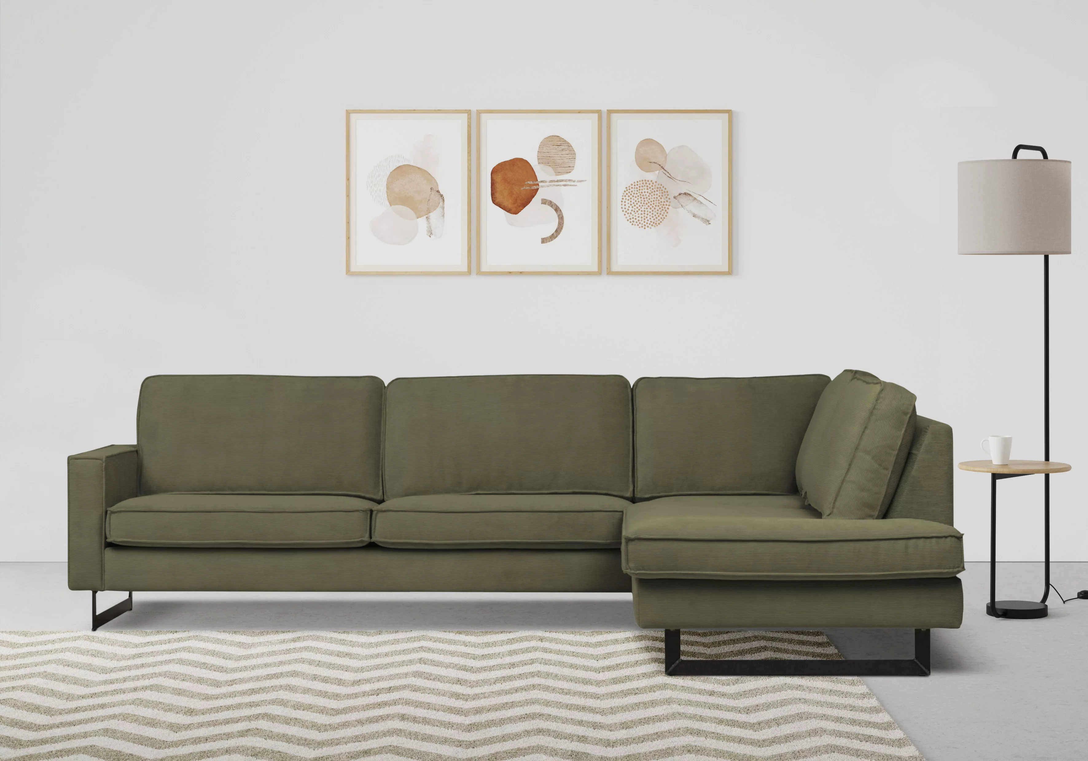 Places of Style Ecksofa Pinto, 290 cm, Ottomane links / rechts, Cord, Feinc günstig online kaufen