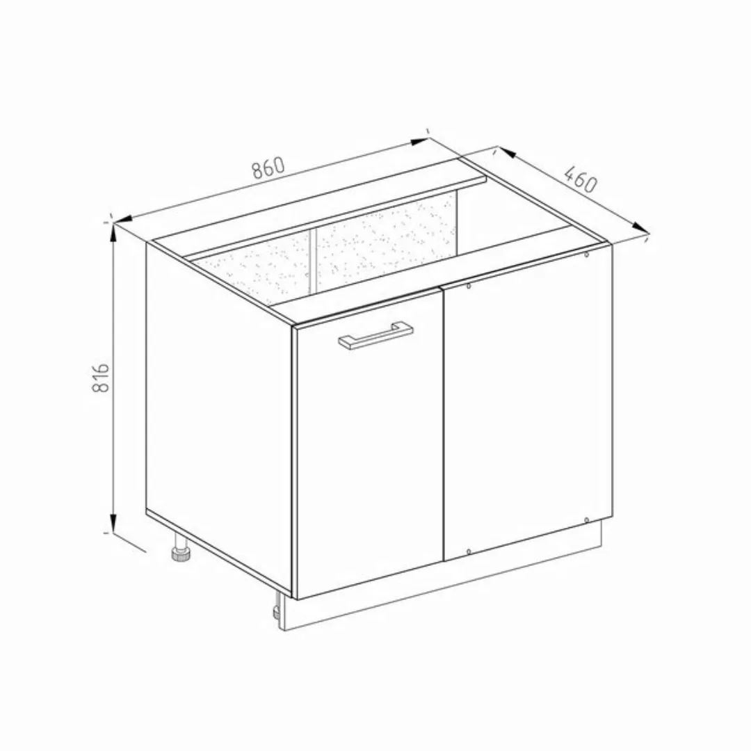 Vicco Eckunterschrank R-Line, Anthrazit Hochglanz/Goldkraft Eiche, 86 cm AP günstig online kaufen