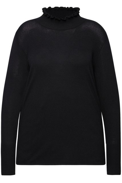 Ulla Popken Strickpullover Pullover gekräuselter Stehkragen günstig online kaufen