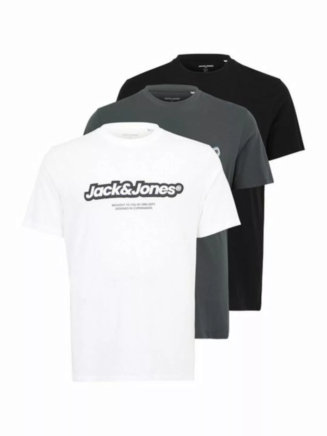 Jack & Jones Plus T-Shirt JORVESTERBRO NEWTON (3-tlg) günstig online kaufen