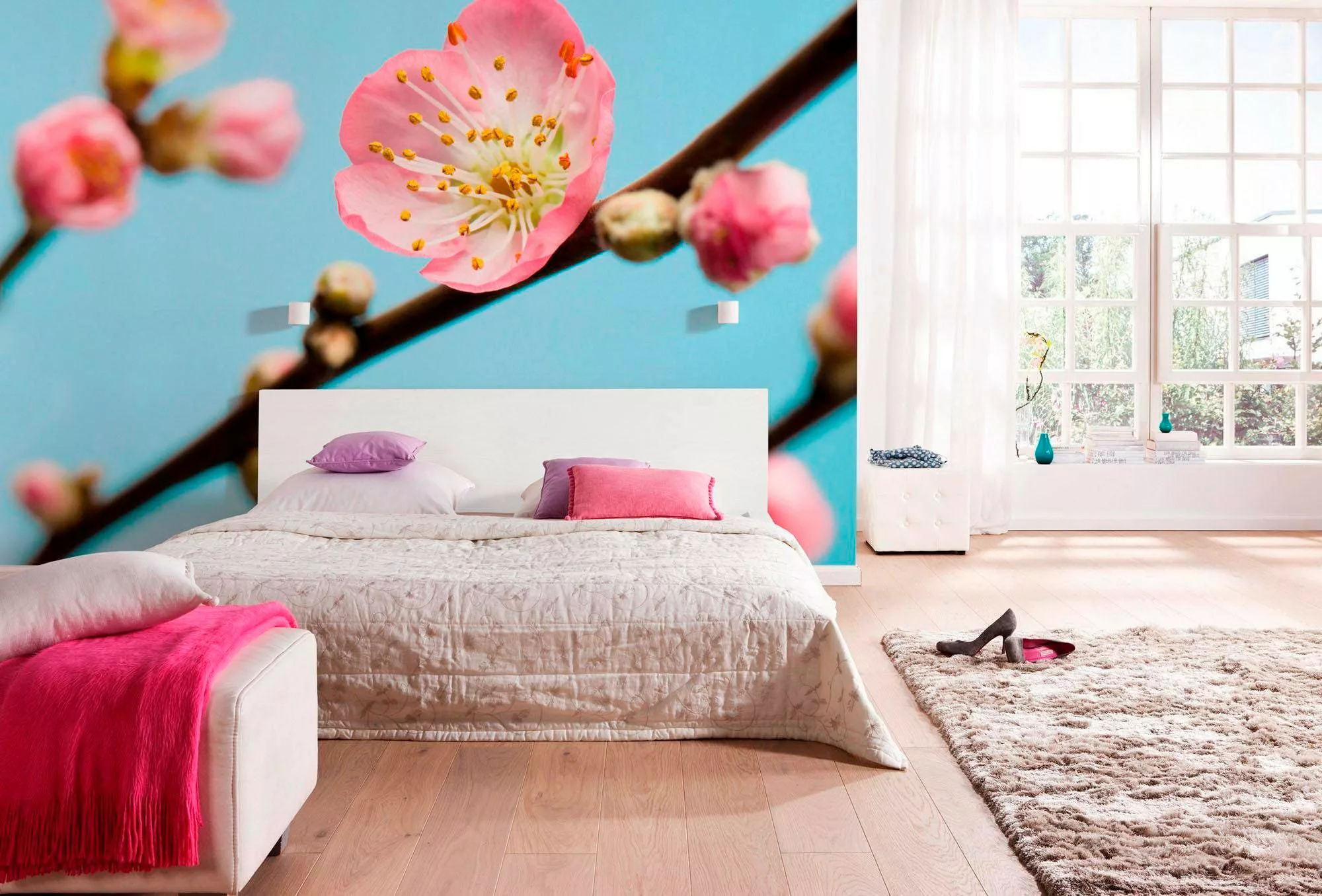 KOMAR Vlies Fototapete - Peach Blossom - Größe 350 x 250 cm mehrfarbig günstig online kaufen