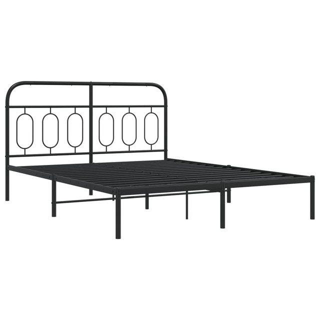 vidaXL Bett Bettgestell mit Kopfteil Metall Schwarz 140x200 cm günstig online kaufen