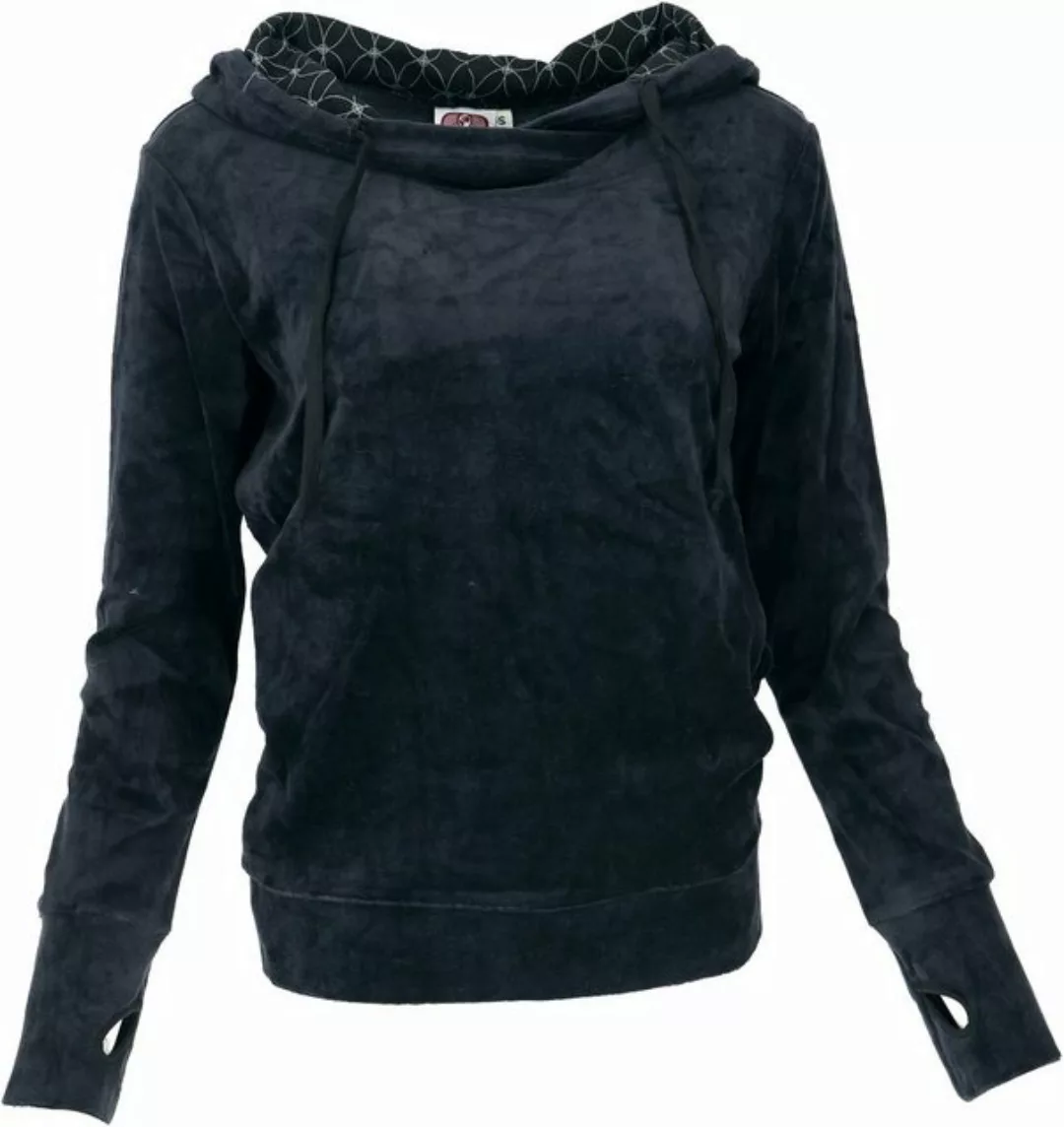 Guru-Shop Longsleeve Nicki-Kapuzenpullover, weicher Hoodie, Boho.. günstig online kaufen