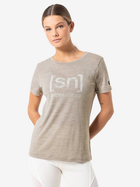 SUPER.NATURAL T-Shirt für Damen, Merino ARABESQUE Muster Print, casual günstig online kaufen