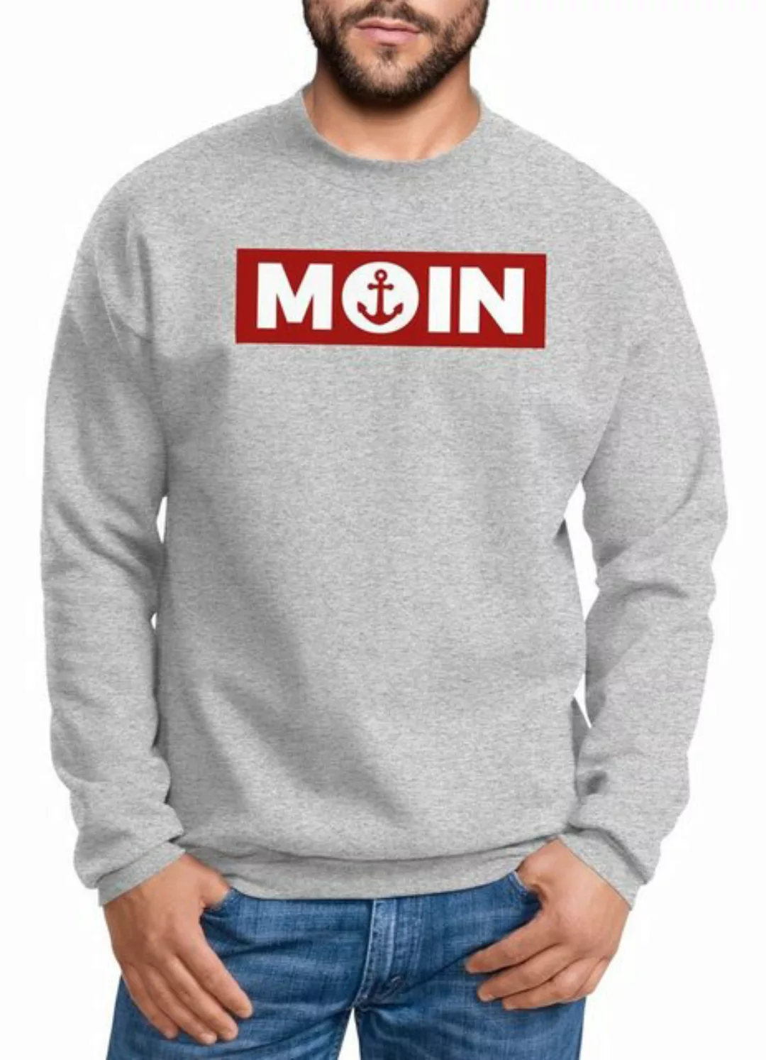 Neverless Sweatshirt Sweatshirt Herren Moin norddeutsch Morgen Anker Rundha günstig online kaufen