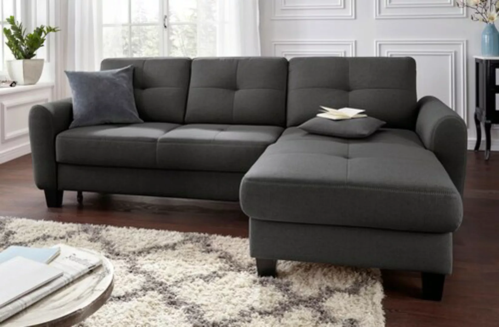 sit&more Ecksofa »Varese L-Form«, mit Federkern, wahlweise mit Bettfunktion günstig online kaufen