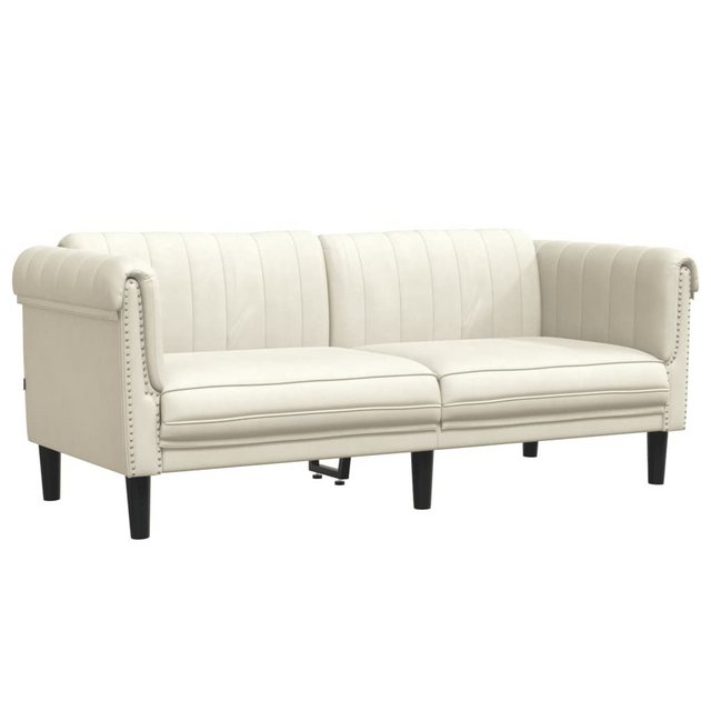 vidaXL Sofa, 2-Sitzer Creme Samt günstig online kaufen