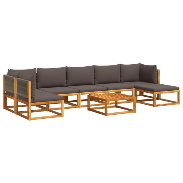 vidaXL Loungesofa 8-tlg. Garten-Sofagarnitur mit Kissen Massivholz Akazie, günstig online kaufen