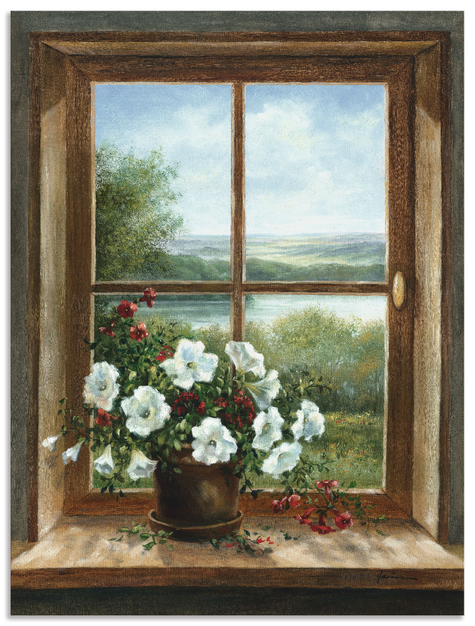 Artland Wandbild »Blumen am Fenster«, Arrangements, (1 St.), als Alubild, O günstig online kaufen