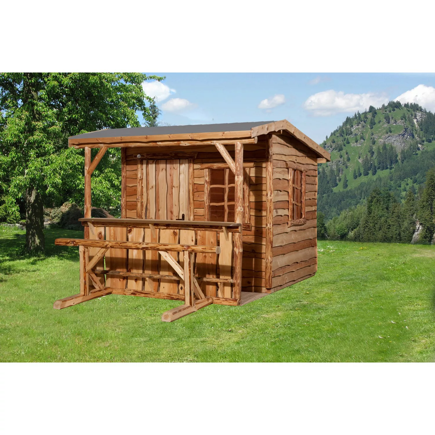 Weka Holz-Gartenhaus Nature Satteldach Unbehandelt 300 cm x 400 cm günstig online kaufen
