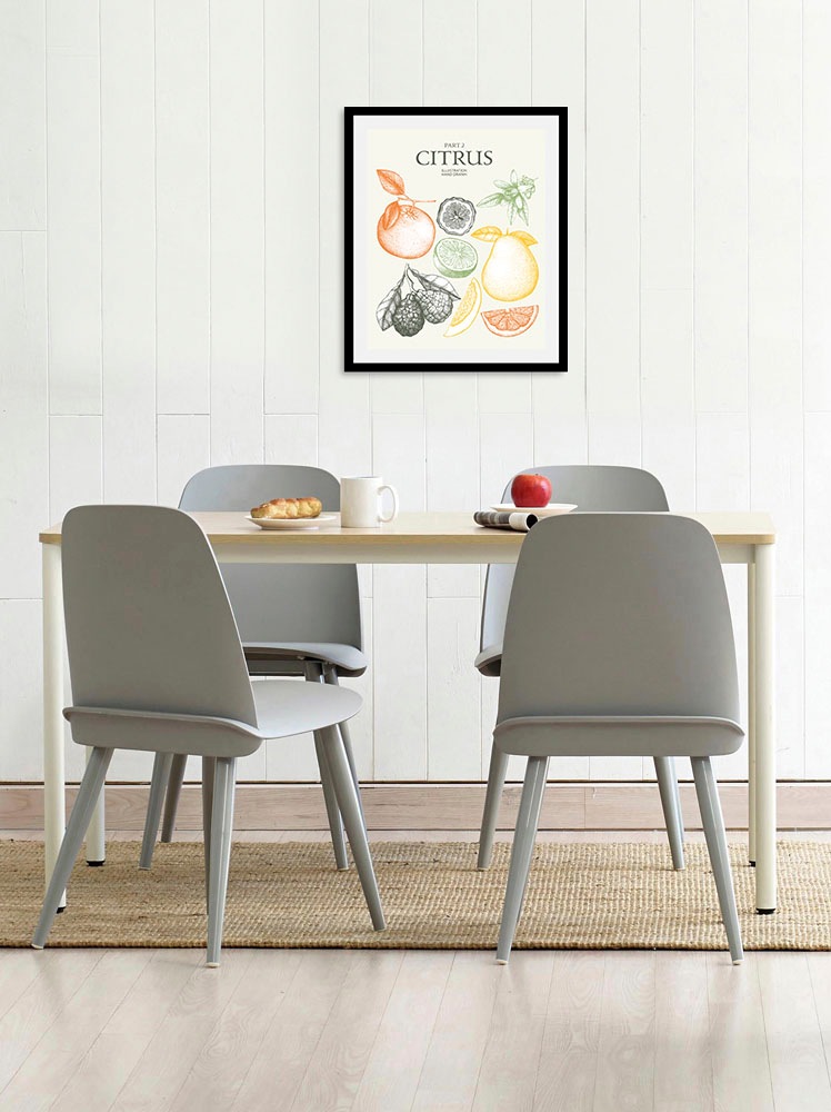 queence Bild "Citrus", Obst-Obst Bilder-Essen-Lebensmittel-Kunst-Schriftzug günstig online kaufen