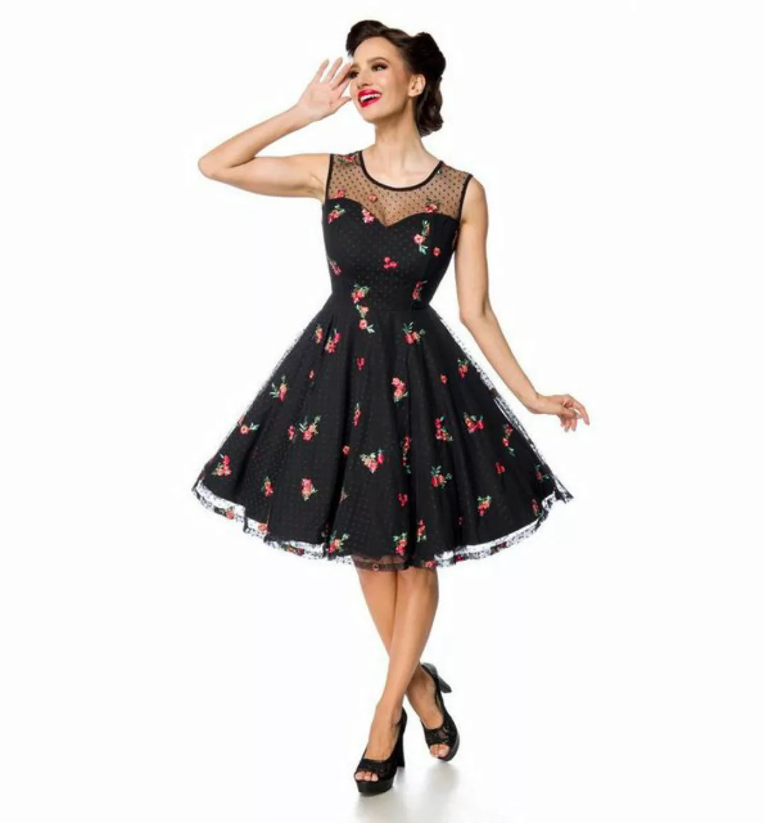BELSIRA Cocktailkleid Retro Kleid mit Blumen Abendkleid Cocktailkleid Rocka günstig online kaufen