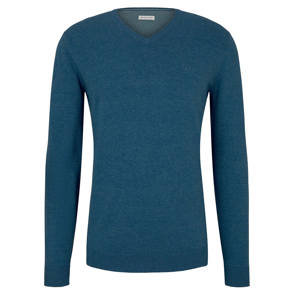 Tom Tailor Basic V-ausschnitt Sweater S Medium Blue Ashes Melange günstig online kaufen