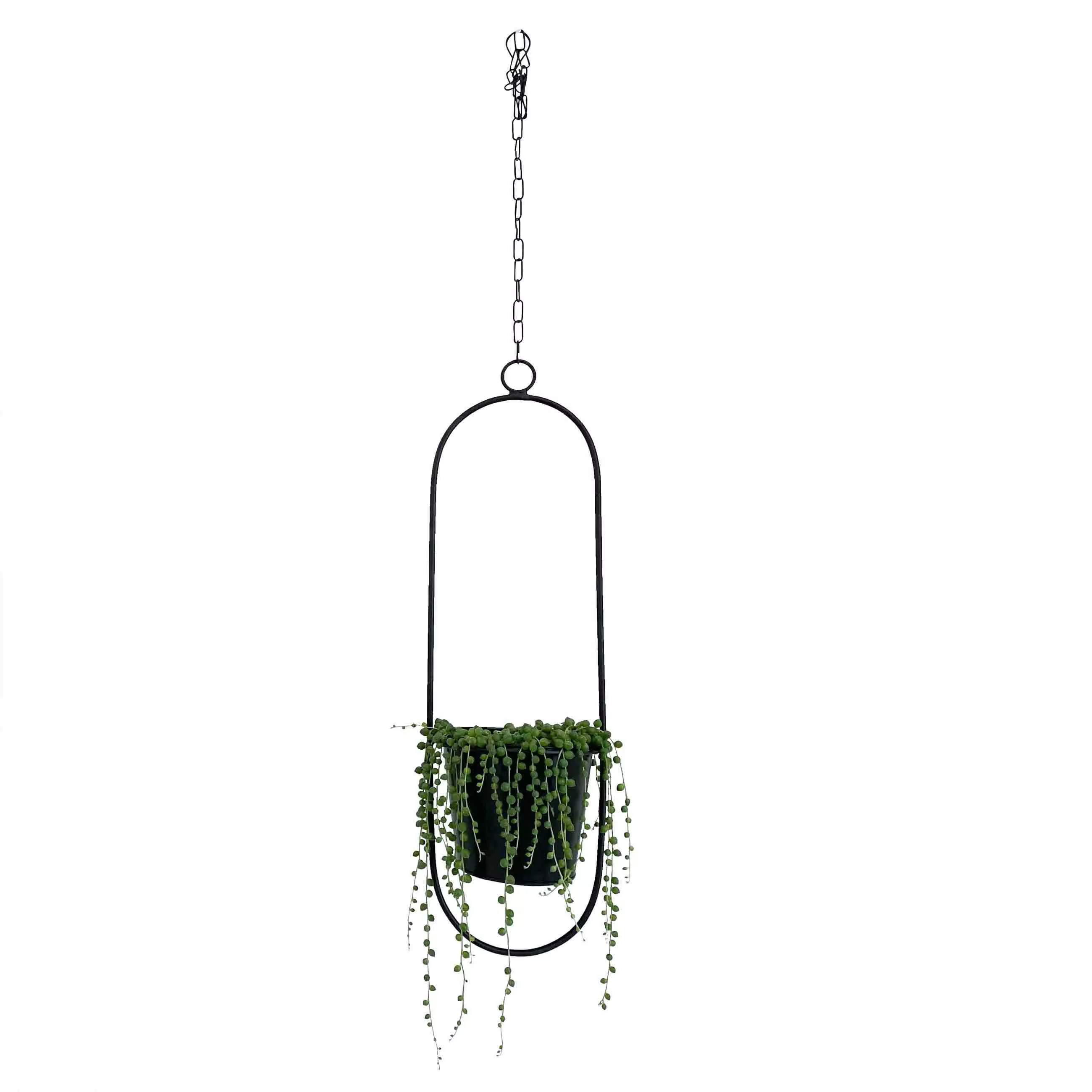 Hängetopf, Dekoring mit Blumentopf "Hanging Garden" Oval, schwarz günstig online kaufen
