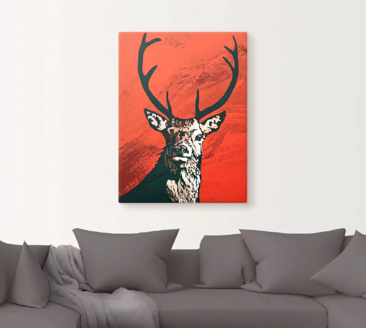 Artland Wandbild »Hirsch«, Wildtiere, (1 St.), als Leinwandbild, Poster in günstig online kaufen