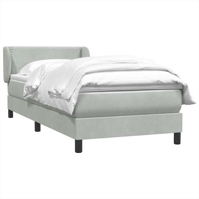 vidaXL Bett Boxspringbett mit Matratze Hellgrau 90x210 cm Samt günstig online kaufen