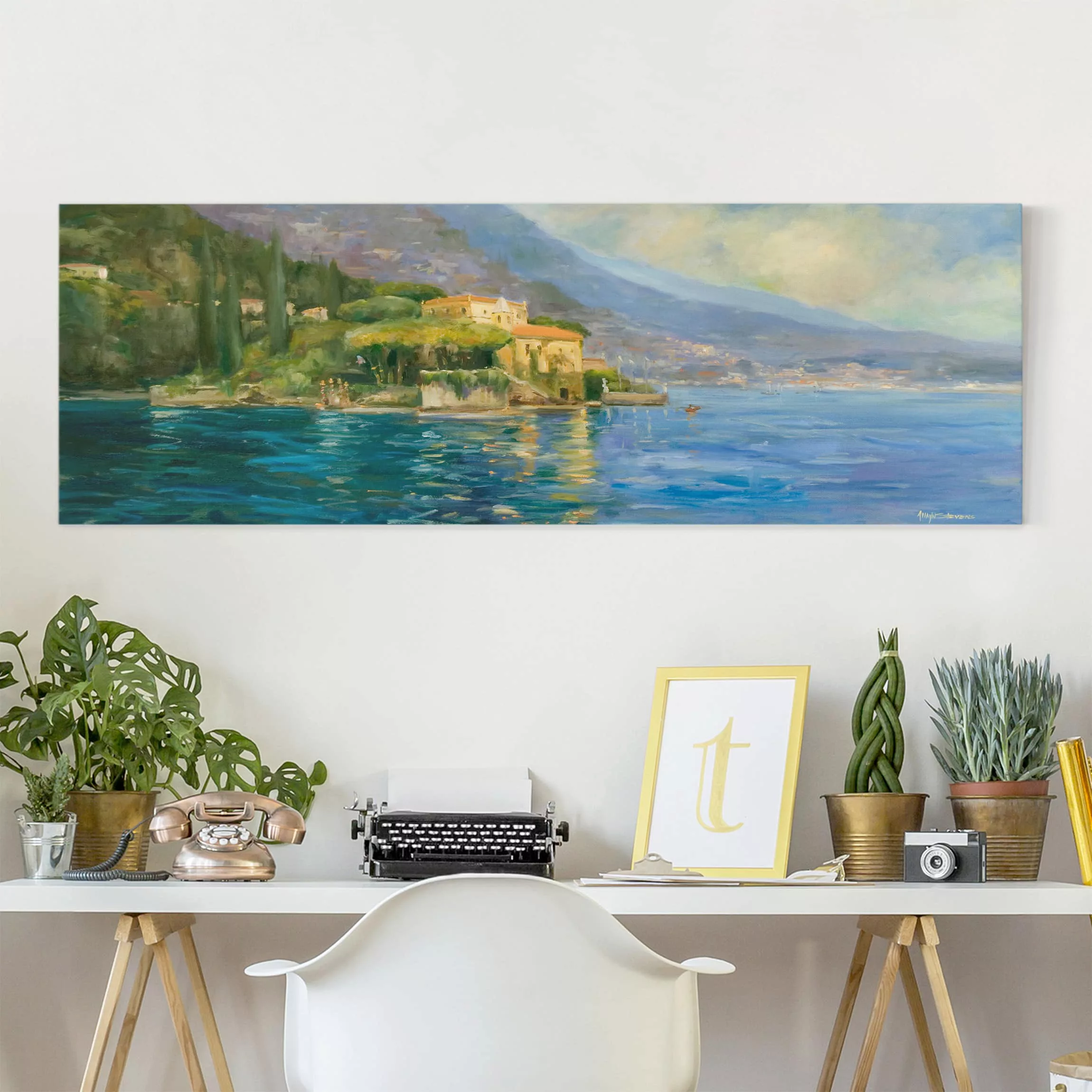 Leinwandbild Natur & Landschaft - Panorama Italienische Landschaft - Meer günstig online kaufen