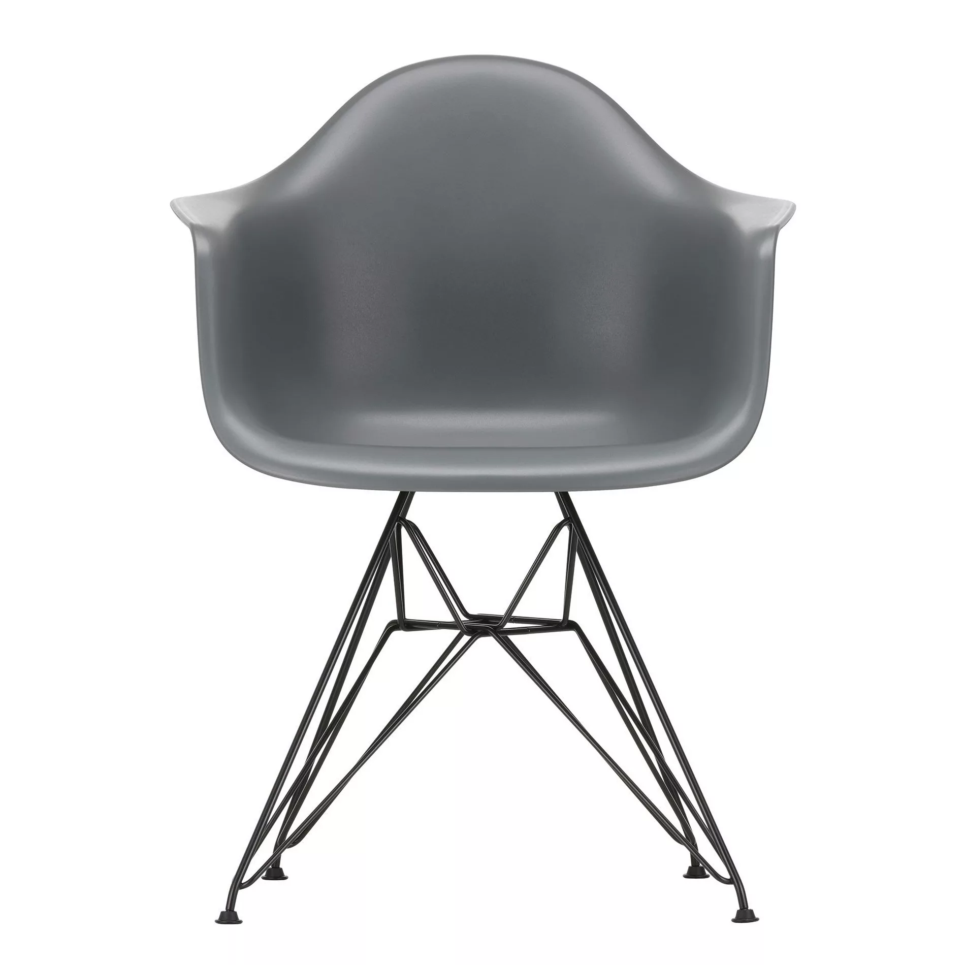 Vitra - Eames Plastic Armchair DAR Gestell schwarz - granitgrau/Sitzfläche günstig online kaufen