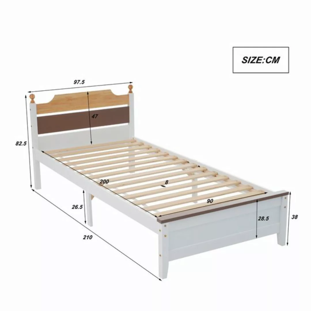 HAUSS SPLOE Holzbett Einzelbett Holzbett Bettrahmen Kinderbett Jugendbett ( günstig online kaufen