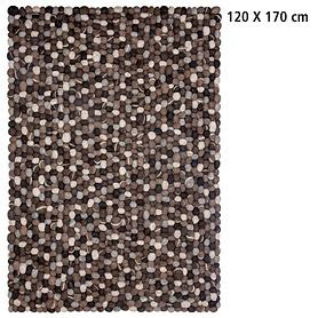 myfelt - Hardy Filzkugelteppich rechteckig - Steinoptik /120x170 cm günstig online kaufen