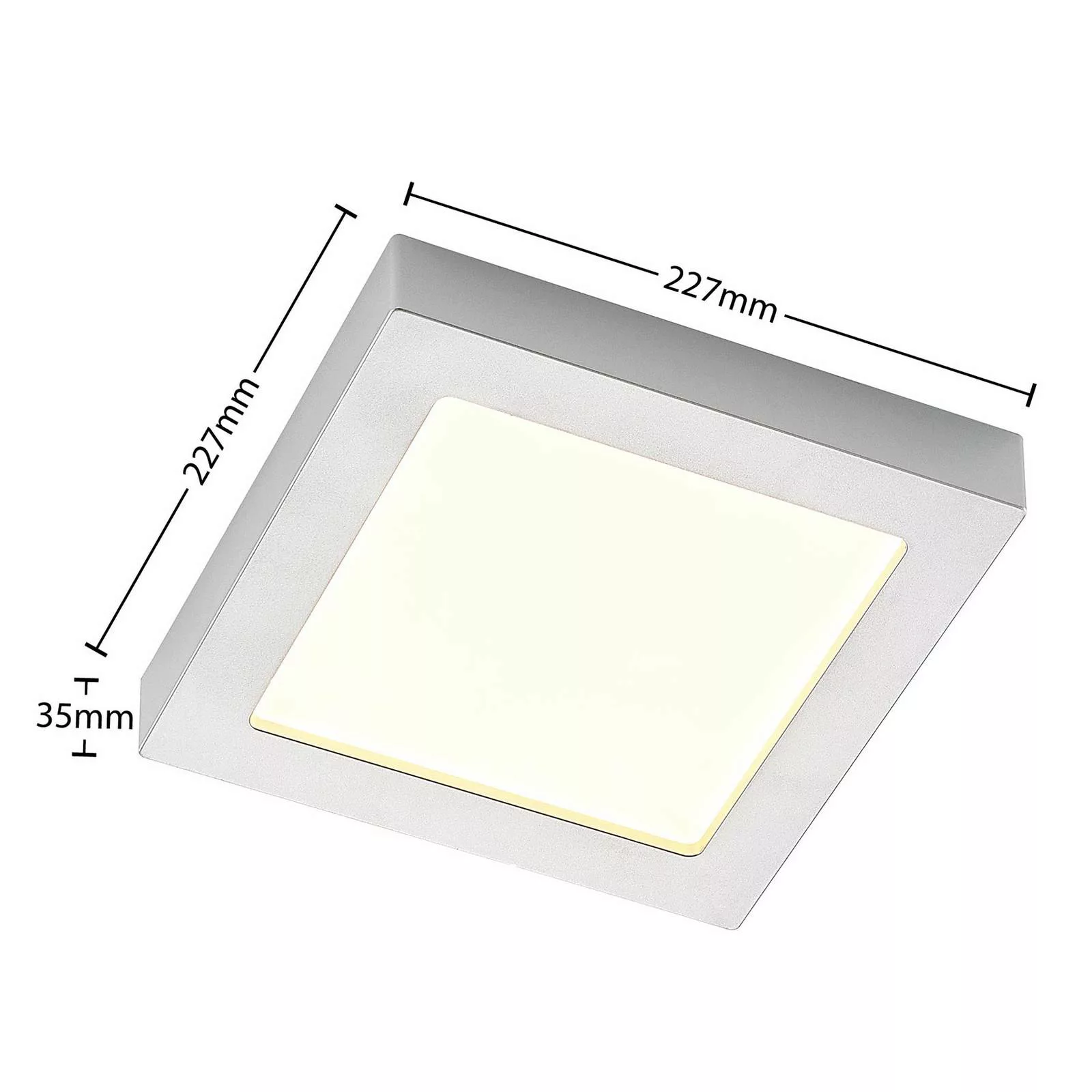 Prios LED-Deckenleuchte Alette, silber, 22,7cm, 24W, dimmbar günstig online kaufen