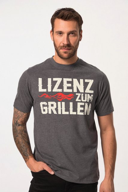 JP1880 T-Shirt JP1880 T-Shirt Halbarm Grill-Print Rundhals günstig online kaufen