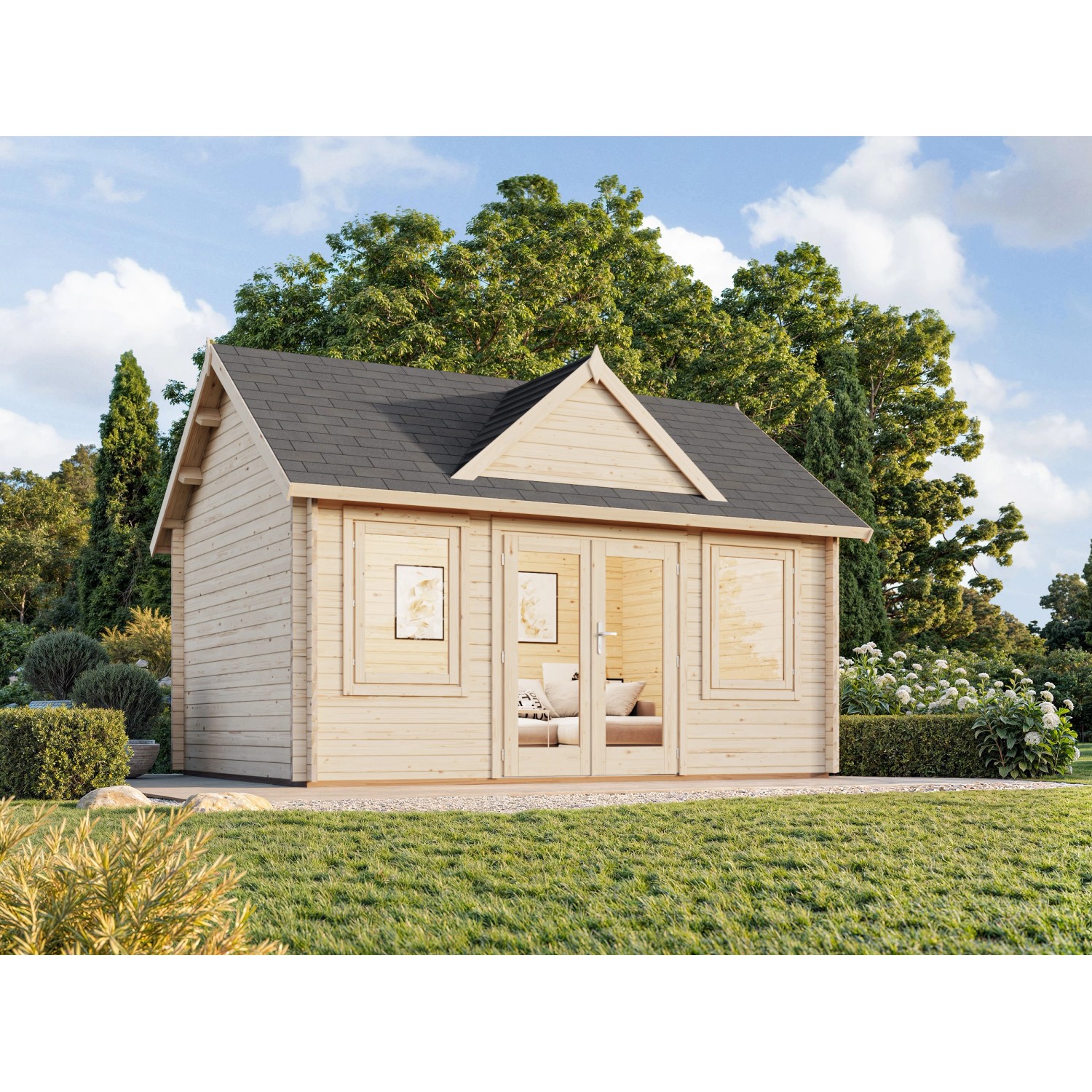 Palmako Gartenhaus Claudia 450 x 330 cm Tauchgrundiert Transparent FSC® günstig online kaufen