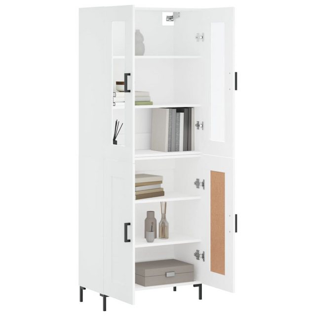 vidaXL Vitrine Highboard Weiß 69,5x34x180 cm Spanplatte Glas Vitrine günstig online kaufen