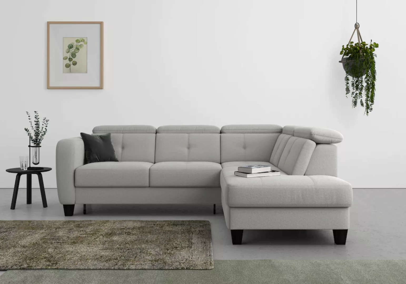 sit&more Ecksofa "Belluci L-Form", inklusive Federkern, wahlweise mit Bettf günstig online kaufen