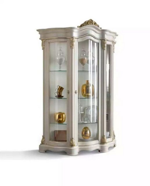 JVmoebel Vitrine Klassische Vitrine Holz Schrank Weiß Schränke Wohnzimmer G günstig online kaufen