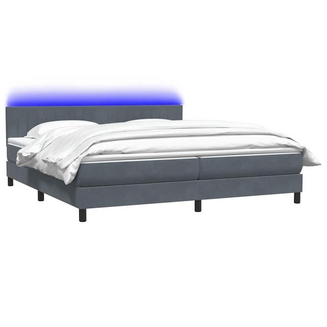 vidaXL Bett Boxspringbett mit Matratze Dunkelgrau 200x210 cm Samt günstig online kaufen