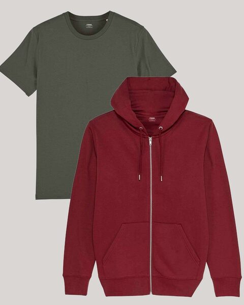 Kombi Set Aus Hoodie Jacke Und Basic T-shirt günstig online kaufen