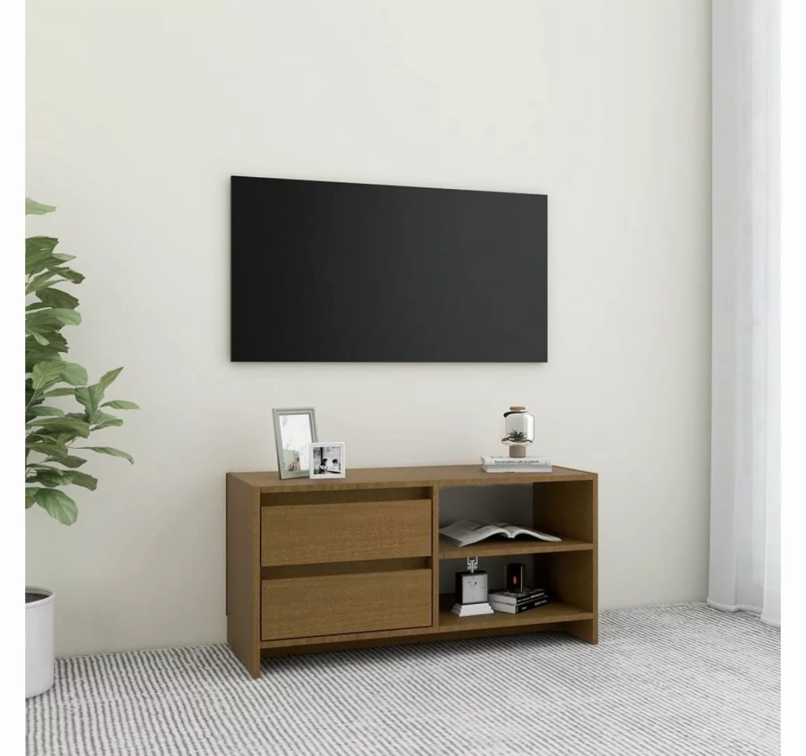 vidaXL TV-Schrank TV-Schrank Honigbraun 80x31x39 cm Massivholz Kiefer Lowbo günstig online kaufen